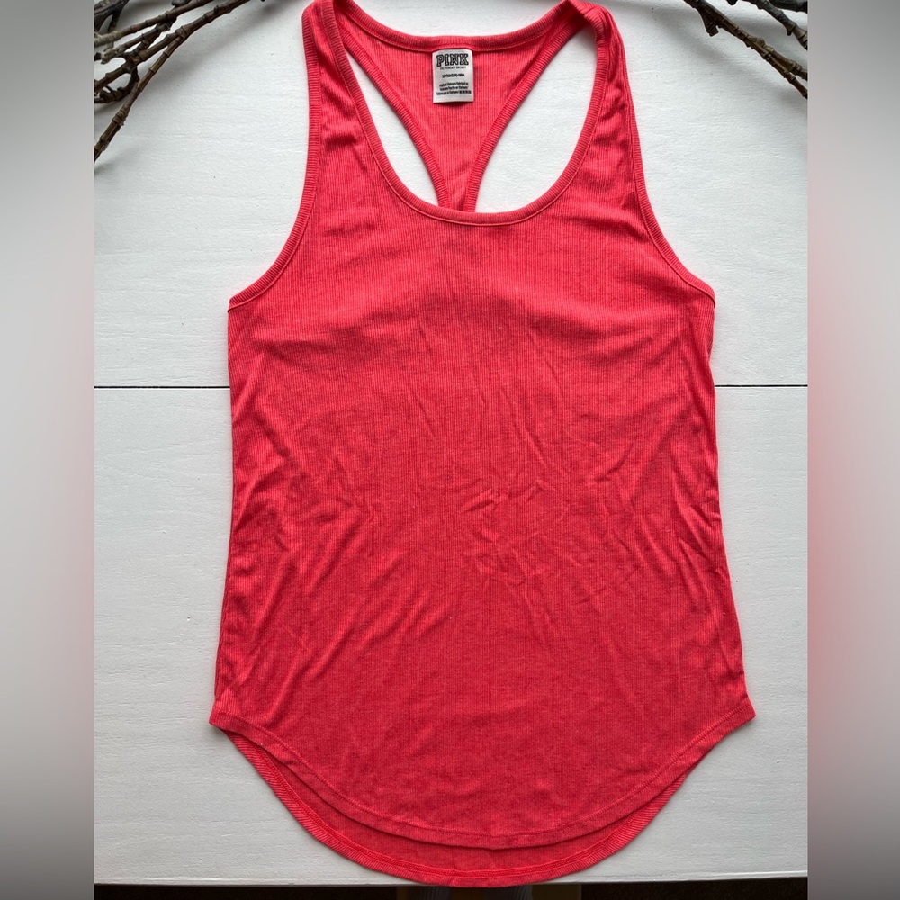 Pink VS Racerback Ribbed Tank